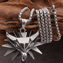 THE MEN GIFT Men Silver-Plated Contemporary Pendant With Chain-picture-34