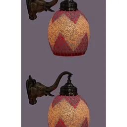 1ST TIME Red & Red Textured Metal Traditional Wall Lamp image 4