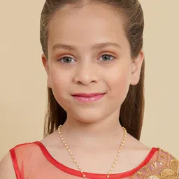 Ruby Raang Girls Gold-Plated Kundan Studded & Beaded Necklace-picture-16