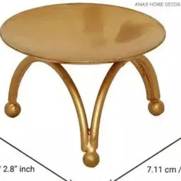 a s crafts hub Pillar Candle Holder/Iron Plate Candle Holder LED & Wax Candles, Pedestal Candle Iron (Pack of 8) Table Diya image 3