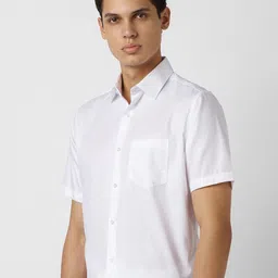 Van Heusen Textured Spread Collar Pure Cotton Formal Shirt image 3