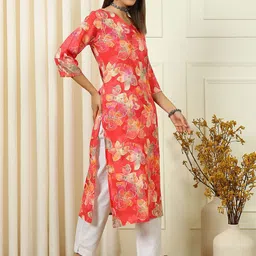 Anouk Rustic Women Floral Printed Thread Work Kurta image 4