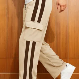 JUMPCUTS Men Mid Rise Colourblocked Track Pants-picture-37