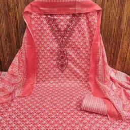 Maroosh Floral Printed Sequinned Cotton Unstitched Dress Material-image-96