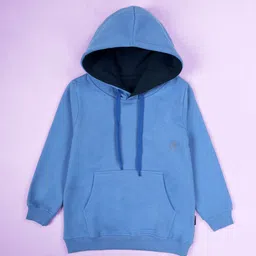 KiddoPanti Boys Solid Full Sleeve Hooded Tracksuit image 4