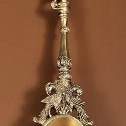 Exotic India Yellow Textured Dancing Ganesha Ritual Spoon image 2