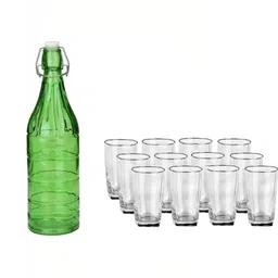 1ST TIME Green & Transparent Glass Solid Water Bottle-picture-13