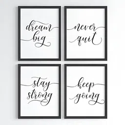 My Kids Wall Black & White 4 Piece Wood Other Wall Paintings-picture-18