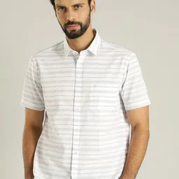 Indian Terrain Men Slim Fit Horizontal Stripes Opaque Striped Casual Shirt-image-40