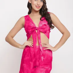 aoba EROTISSCH Printed V-Neck Top With Short image 1