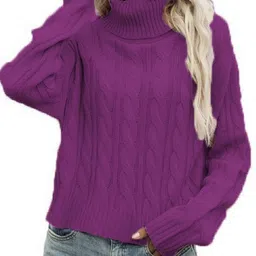 StyleCast Women Solid Cable Knit Turtle Neck Long Sleeves Pullover-image-89