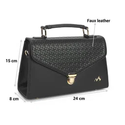 Metro Women Textured Structured Handheld Bag image 3