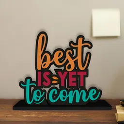 ArtVibes Orange & Red Quote Printed Wooden Table Showpiece image 4