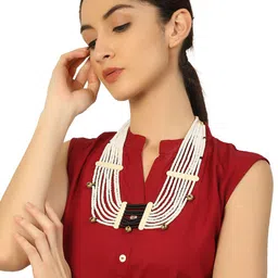 Bamboo Tree Jewels Long Beaded Statement Necklace image 2