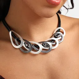 SOHI Stone-Studded Statement Necklace image 3