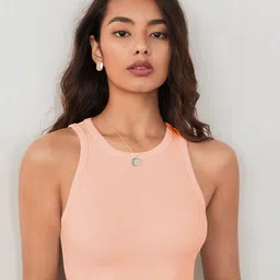 CILIMILI Women Round Neck Ribbed Tank Crop Top-image-61