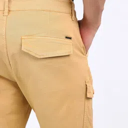 Iconic Men Solid Flat-Front Mid-Rise Regular Fit Trousers image 4