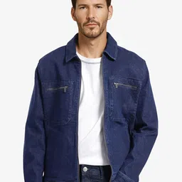 RARE RABBIT Men Denim Jacket with Embroidered-image-80