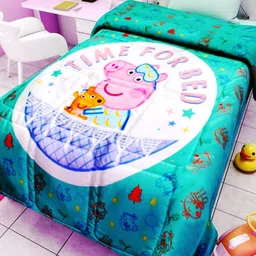 Athom Living Green & White Cartoon Characters Printed 350 GSM Double Bed Comforter image 4