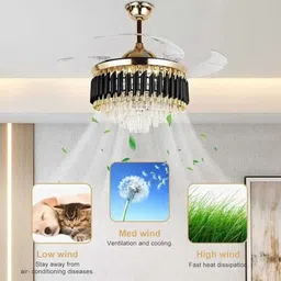 msm Black-Gold 42 inch 3 Color Light Dual Control Remote Ceiling FanChandelier Chandelier Ceiling Lamp-picture-16