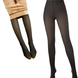 Lebami Women Fleece Lined Tights Fake Translucent Thermal Leggings Winter Sheer Warm Women Pyjama Thermal-picture-15