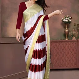 Jihana Fab Tie and Dye Dyed Saree With Blouse Piece-picture-33