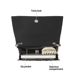 Metro Women Checked Structured Sling Bag image 4