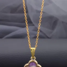 SZN Elegent Set Of 2 Gold-Plated Artificial Beaded Clover Enamelled Pendants With Chains image 5