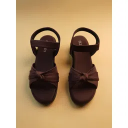 Ozuri Suede Wedge Sandals with Bows image 2