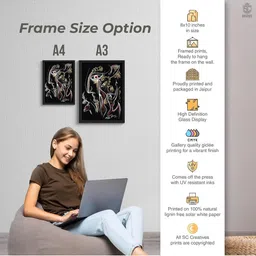 TAGVE Black Single Piece Synthetic Wood Abstract Paintings wall Art image 3