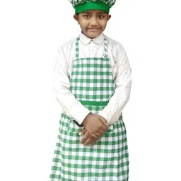 SWITCHON Kids Green & White Cotton Checked Aprons image 1