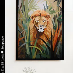 SOWPEACE Orange & Green 1 Piece Canvas Abstract Wall Photographs-picture-31