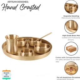 the healing store Pack of 7 Bronze gulfa matt polish Dinner Set image 5