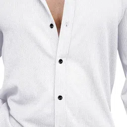 KHUSHI CREATION Original Slim Fit Textured Spread Collar Casual Shirt image 4