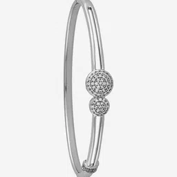 Kushal's Fashion Jewellery Rhodium-Plated & White Copper Zircon Bangle-picture-40