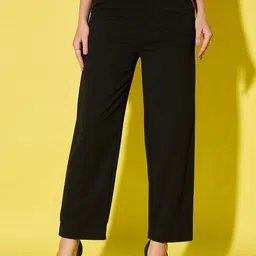 QIOA Relaxed High-Rise Wrinkle Free Straight Fit Regular Trouser-picture-23