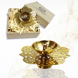 Lamina Set of 5 Gold-Toned Brass Diya-picture-36