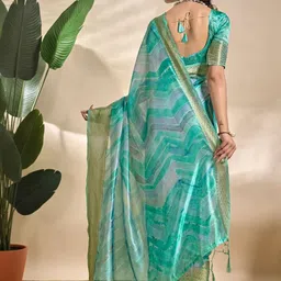 RUNAYA NX Printed Geometric Zari Banarasi Saree image 3