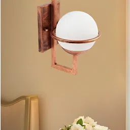 KINIS Copper-Toned & White Spherical Shaped Metal Wall Lamp image 3