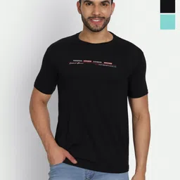 ZEFFIT Men Pack Of 3 Typography Printed Round Neck Cotton T-shirts-image-98