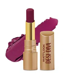 MATTLOOK Desi Diva HD Matte Lipstick Enriched With Hyaluronic Acid- 3.8 g-Plush Purple-15-picture-12