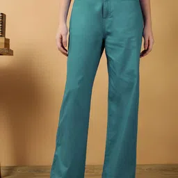 Kotty Women Relaxed Straight Leg Loose Fit Trousers-image-49