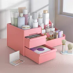 Virtuous Pink Set of 1 Regular Makeup Organiser Organisers image 2