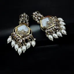 ELANHOOD White Floral Drop Earrings-picture-10