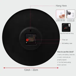 RANDOM Black Analogue Wall Clock image 4