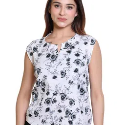 Ogarti Women Floral Print V Neck Sleeveless Top-image-19