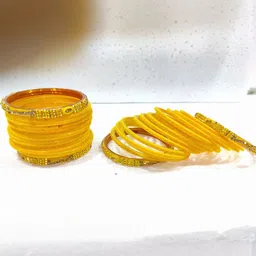 SAVORADE Set Of 28 Yellow Glass Bangle image 2
