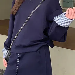 StyleCast Women Round Collar Neck & Long Sleeves Top With Skirt Co-Ords image 4