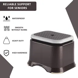 Kuber Industries Brown 2 Pieces Anti-Slip Bathroom Stools image 5