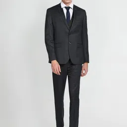 Arrow Men Self Design Single-Breasted Three-Piece Cotton Formal Suit-image-87